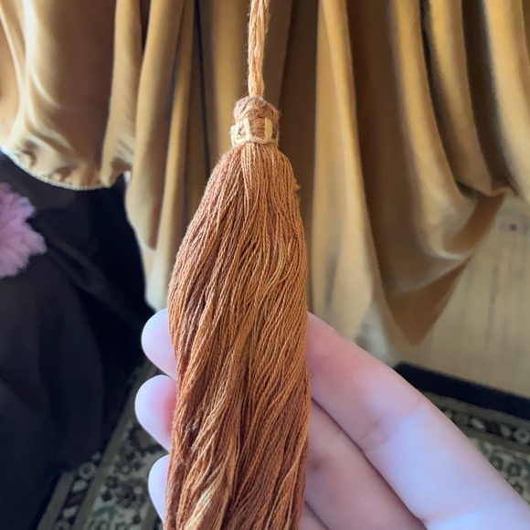 Gold Velvet Flapper Dress with Tassel Back Detail - Large/One Size Fits Many - Picture 3 of 4